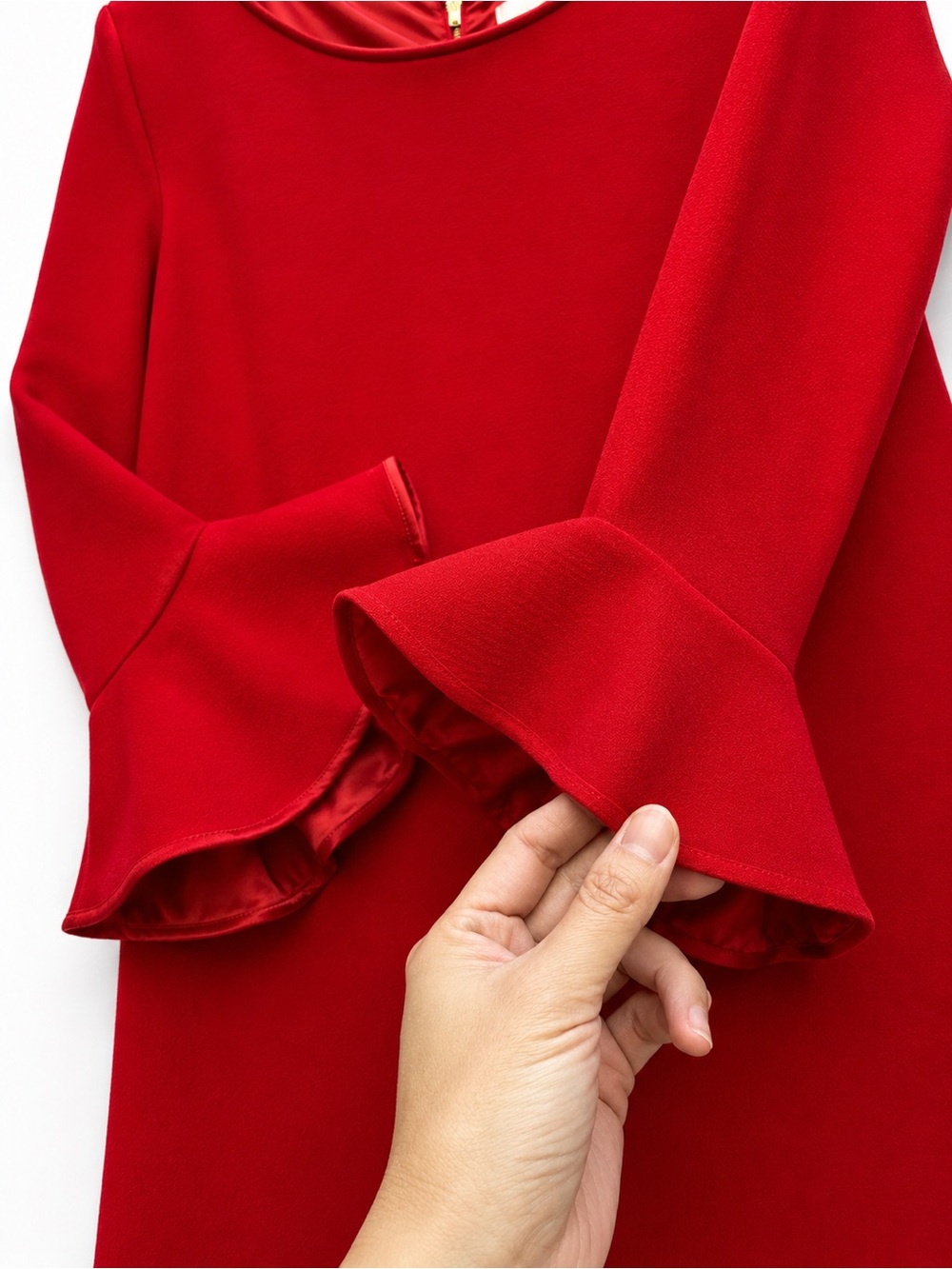 Kate Spade Red Ruffle-Cuff Shift Dress - Picture 4 of 4
